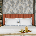 Premium 400-Thread Count White Stripe Cotton Bedsheet Set